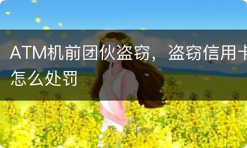 ATM机前团伙盗窃，盗窃信用卡怎么处罚