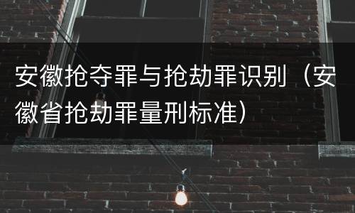 安徽抢夺罪与抢劫罪识别（安徽省抢劫罪量刑标准）