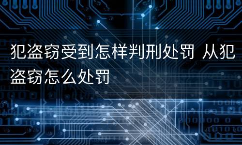 犯盗窃受到怎样判刑处罚 从犯盗窃怎么处罚