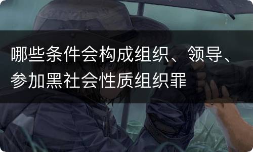 哪些条件会构成组织、领导、参加黑社会性质组织罪