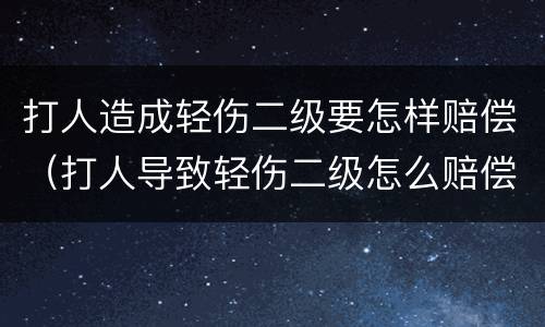 打人造成轻伤二级要怎样赔偿（打人导致轻伤二级怎么赔偿）