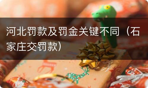 河北罚款及罚金关键不同（石家庄交罚款）