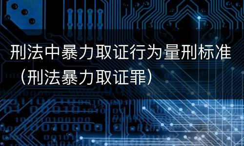 刑法中暴力取证行为量刑标准（刑法暴力取证罪）