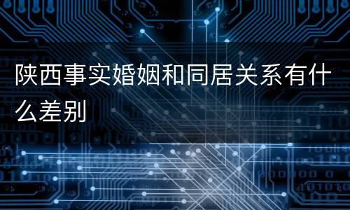 陕西事实婚姻和同居关系有什么差别