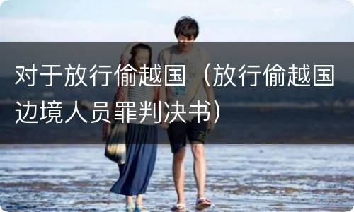 对于放行偷越国（放行偷越国边境人员罪判决书）