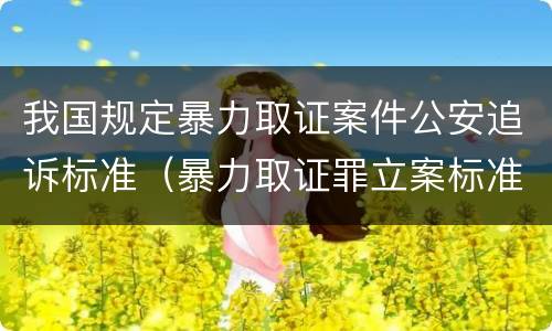 我国规定暴力取证案件公安追诉标准（暴力取证罪立案标准）