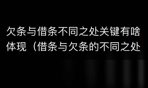 欠条与借条不同之处关键有啥体现（借条与欠条的不同之处）