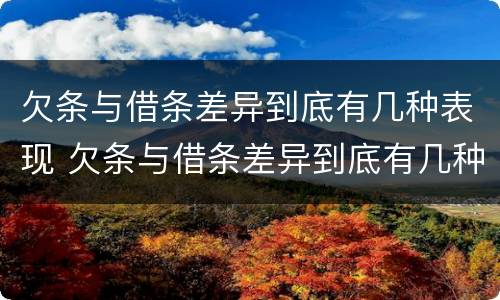 欠条与借条差异到底有几种表现 欠条与借条差异到底有几种表现形式