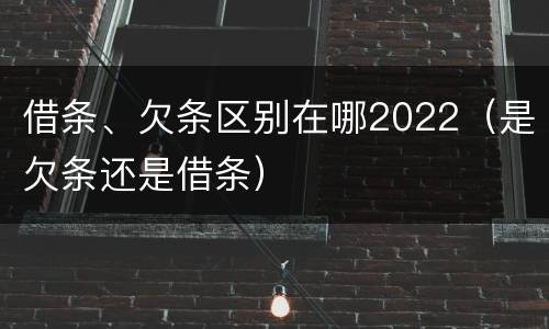 借条、欠条区别在哪2022（是欠条还是借条）