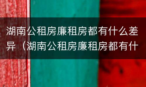 湖南公租房廉租房都有什么差异（湖南公租房廉租房都有什么差异呢）