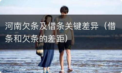 河南欠条及借条关键差异（借条和欠条的差距）