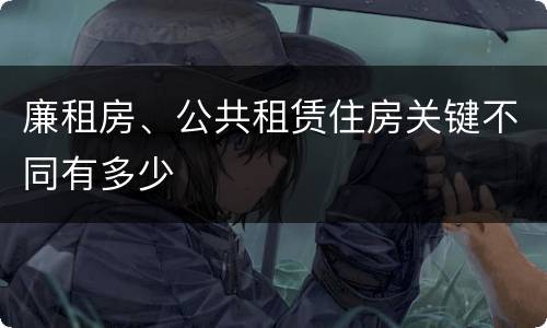 廉租房、公共租赁住房关键不同有多少