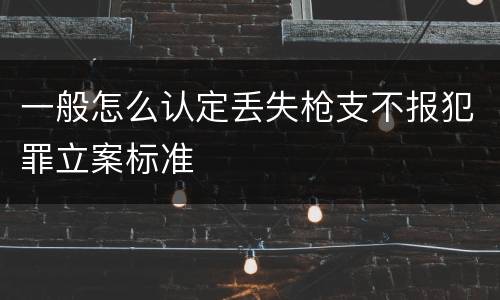 一般怎么认定丢失枪支不报犯罪立案标准