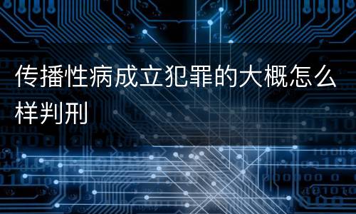 传播性病成立犯罪的大概怎么样判刑