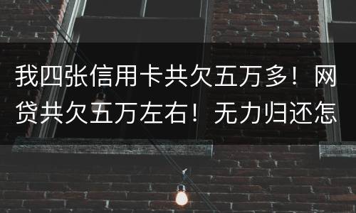 我四张信用卡共欠五万多！网贷共欠五万左右！无力归还怎么办