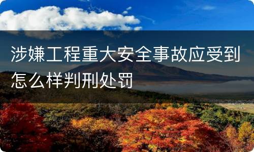 涉嫌工程重大安全事故应受到怎么样判刑处罚
