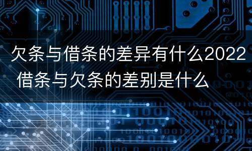 欠条与借条的差异有什么2022 借条与欠条的差别是什么