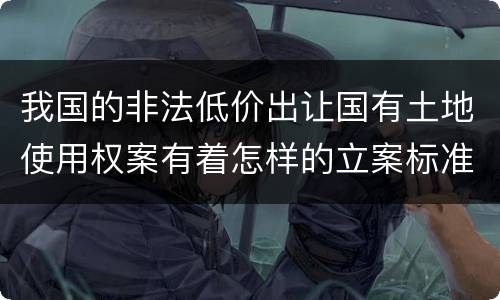 我国的非法低价出让国有土地使用权案有着怎样的立案标准