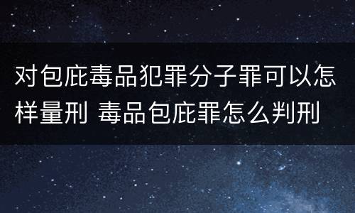 对包庇毒品犯罪分子罪可以怎样量刑 毒品包庇罪怎么判刑