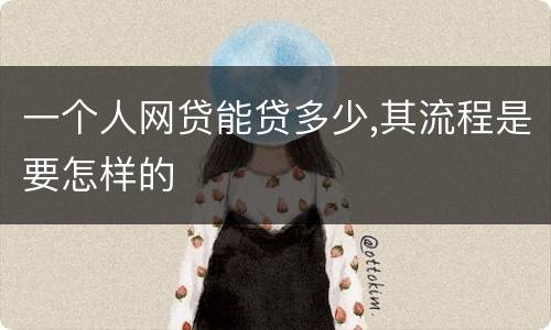 一个人网贷能贷多少,其流程是要怎样的
