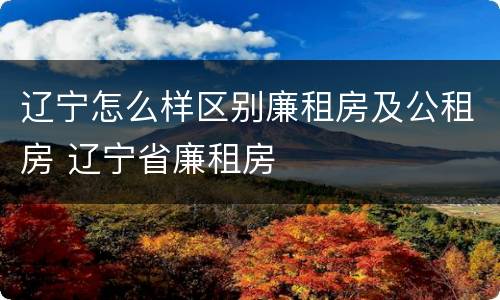 辽宁怎么样区别廉租房及公租房 辽宁省廉租房