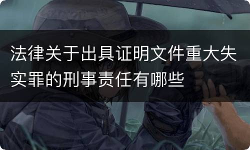 法律关于出具证明文件重大失实罪的刑事责任有哪些