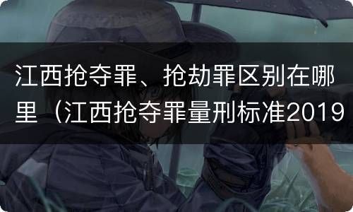 江西抢夺罪、抢劫罪区别在哪里（江西抢夺罪量刑标准2019）
