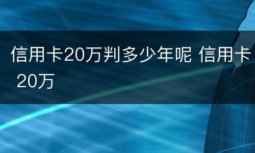 信用卡20万判多少年呢 信用卡 20万