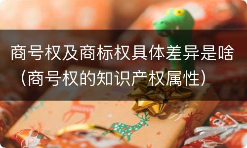 商号权及商标权具体差异是啥（商号权的知识产权属性）