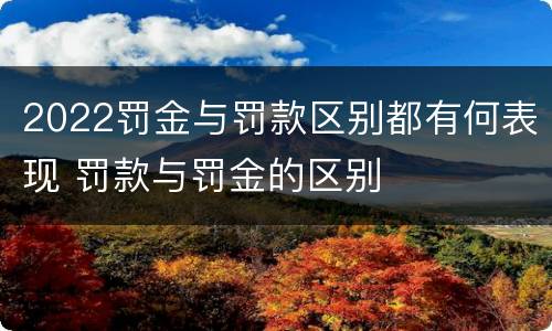 2022罚金与罚款区别都有何表现 罚款与罚金的区别