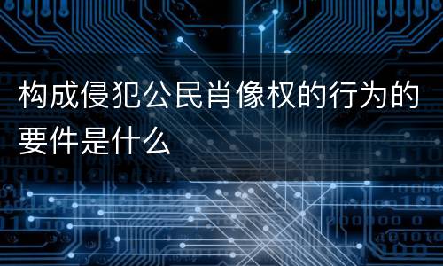 构成侵犯公民肖像权的行为的要件是什么