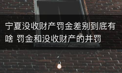 宁夏没收财产罚金差别到底有啥 罚金和没收财产的并罚