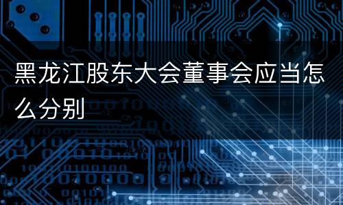 黑龙江股东大会董事会应当怎么分别
