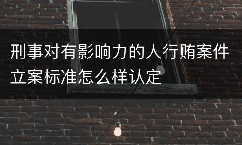 刑事对有影响力的人行贿案件立案标准怎么样认定