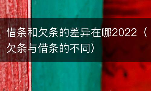 借条和欠条的差异在哪2022（欠条与借条的不同）