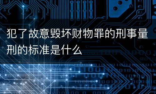 犯了故意毁坏财物罪的刑事量刑的标准是什么
