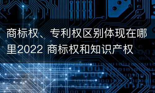 商标权、专利权区别体现在哪里2022 商标权和知识产权