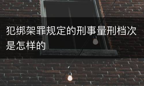 犯绑架罪规定的刑事量刑档次是怎样的