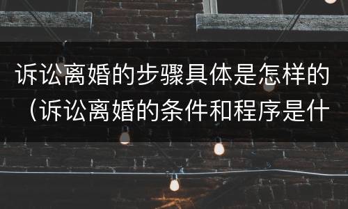 诉讼离婚的步骤具体是怎样的（诉讼离婚的条件和程序是什么?）