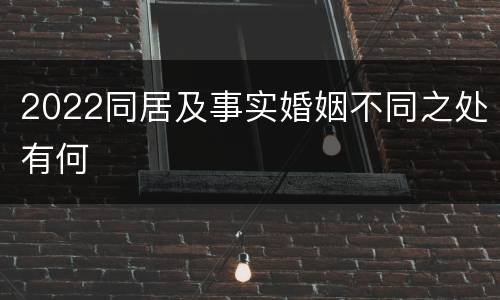 2022同居及事实婚姻不同之处有何