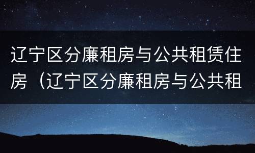 辽宁区分廉租房与公共租赁住房（辽宁区分廉租房与公共租赁住房的区别）