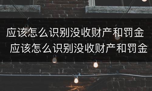 应该怎么识别没收财产和罚金 应该怎么识别没收财产和罚金呢