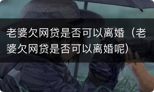 老婆欠网贷是否可以离婚（老婆欠网贷是否可以离婚呢）