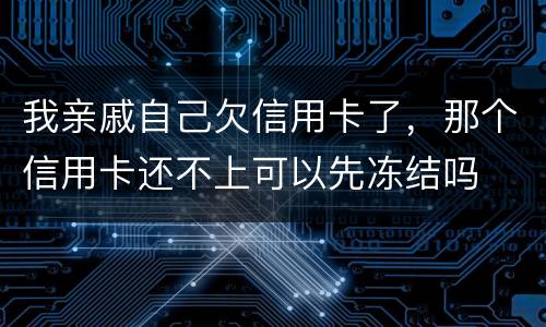 我亲戚自己欠信用卡了，那个信用卡还不上可以先冻结吗