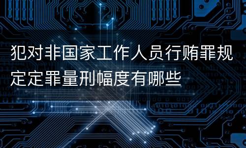 犯对非国家工作人员行贿罪规定定罪量刑幅度有哪些