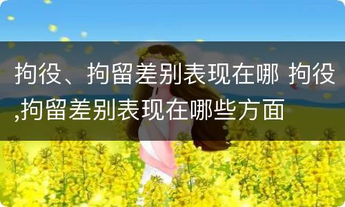拘役、拘留差别表现在哪 拘役,拘留差别表现在哪些方面
