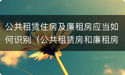 公共租赁住房及廉租房应当如何识别（公共租赁房和廉租房）