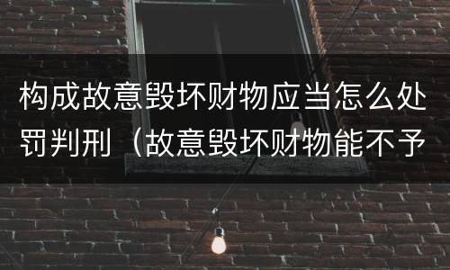 构成故意毁坏财物应当怎么处罚判刑（故意毁坏财物能不予处罚吗）