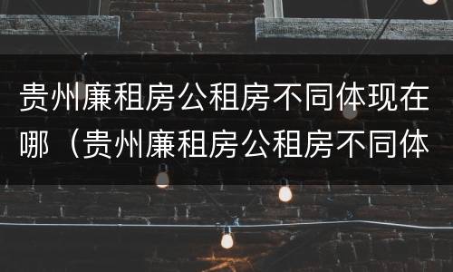 贵州廉租房公租房不同体现在哪（贵州廉租房公租房不同体现在哪些地方）