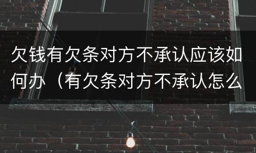 欠钱有欠条对方不承认应该如何办（有欠条对方不承认怎么办）